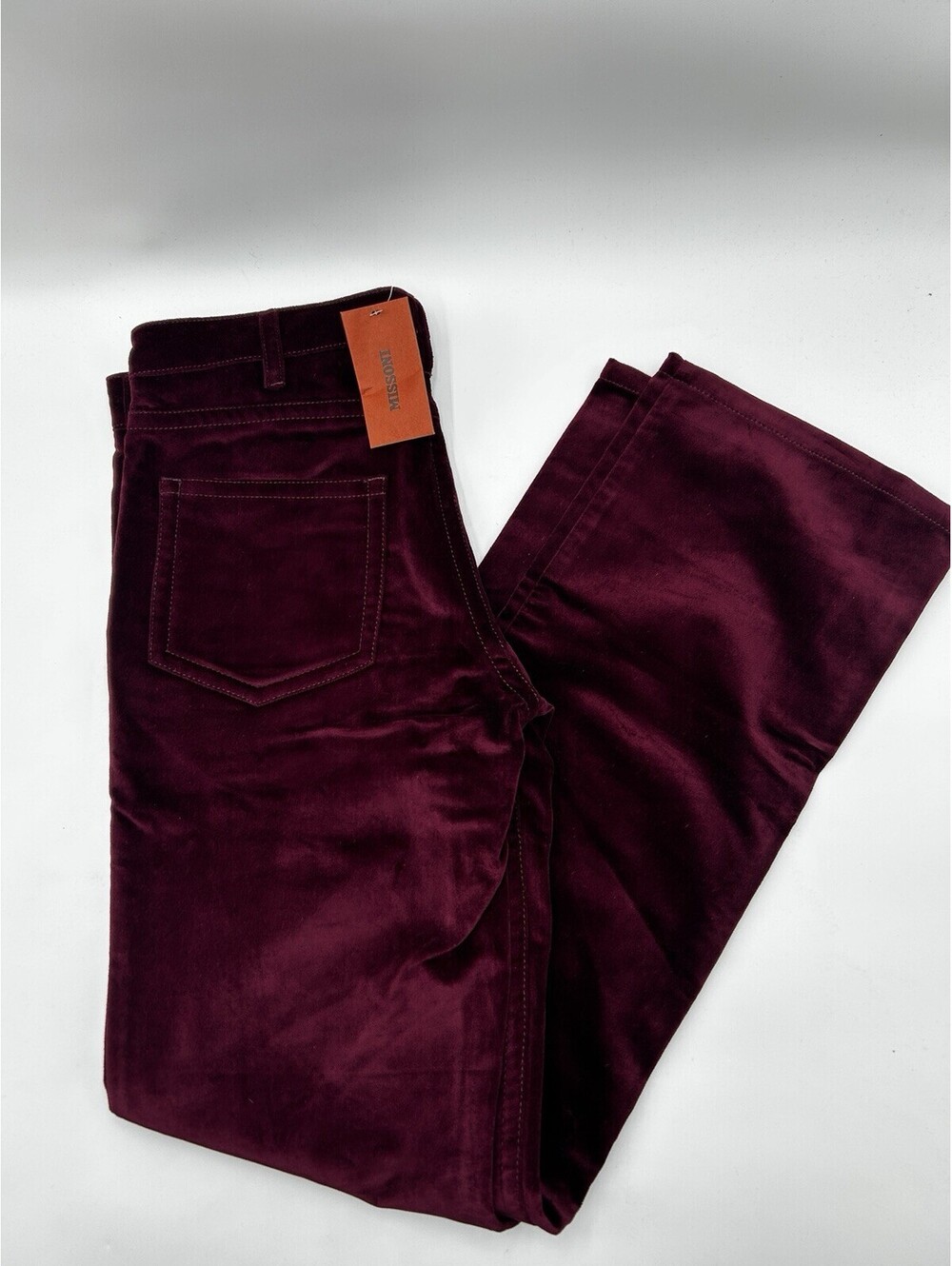 Missoni Woman’s velvet pants deep burgundy hue vibrant Color Size 48